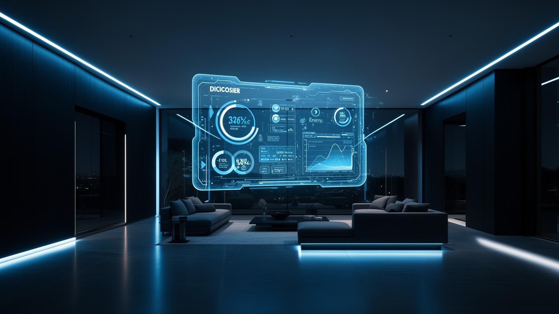 Smart Home Dashboard mit moderner Gebäudetechnik